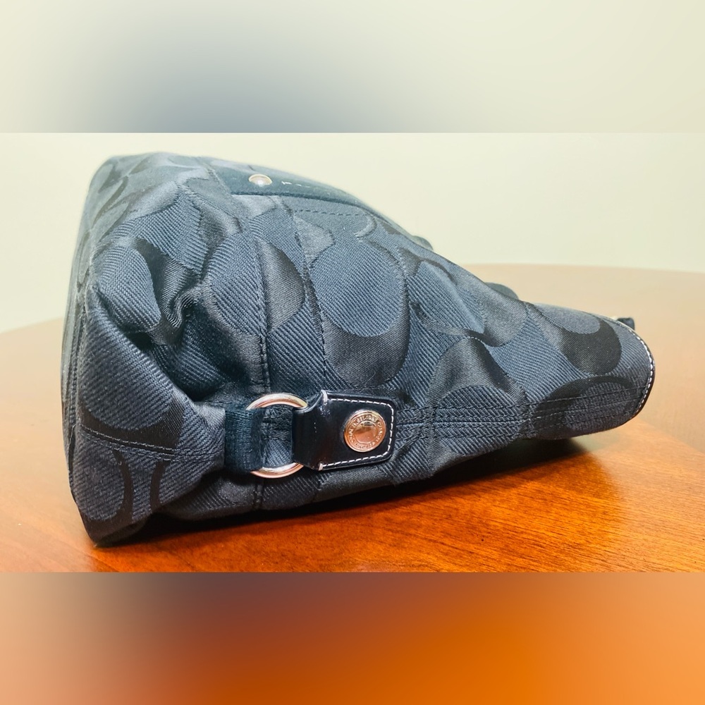 Coach Black Monogram Shoulder Bag with Adjustable Strap - Picture 6 of 16